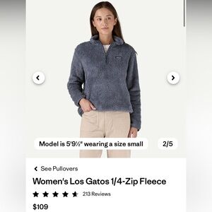 Patagonia Women's Gray Los Gatos 1/4-Zip Fleece Pullover